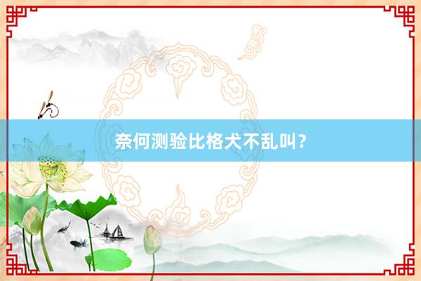 奈何测验比格犬不乱叫？